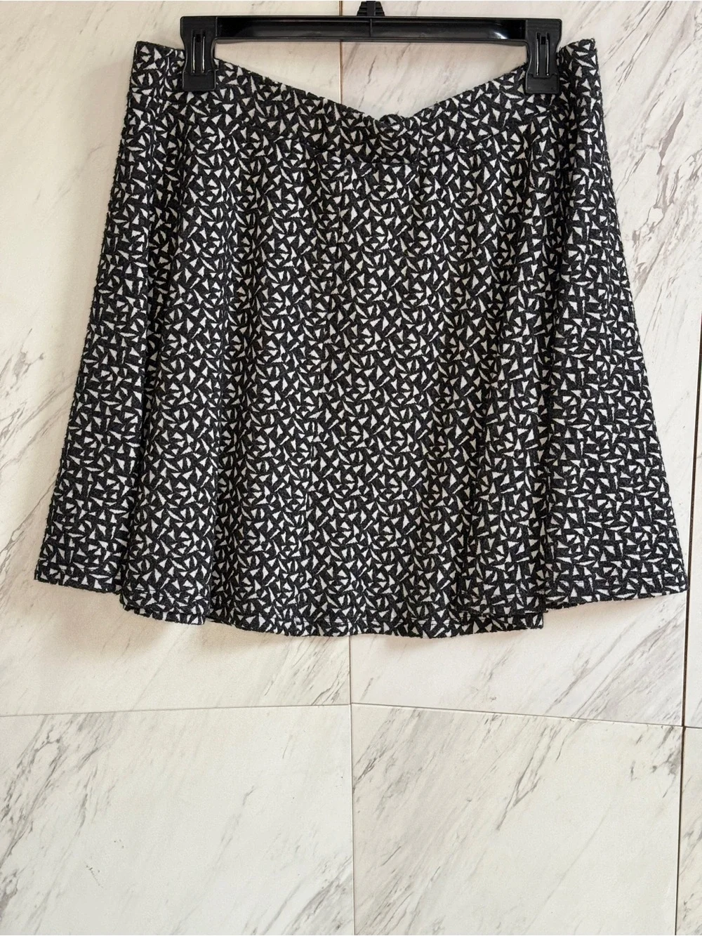Mossimo Geometric Black White Skater A-Line Textured Career Circle Skirt Size XL